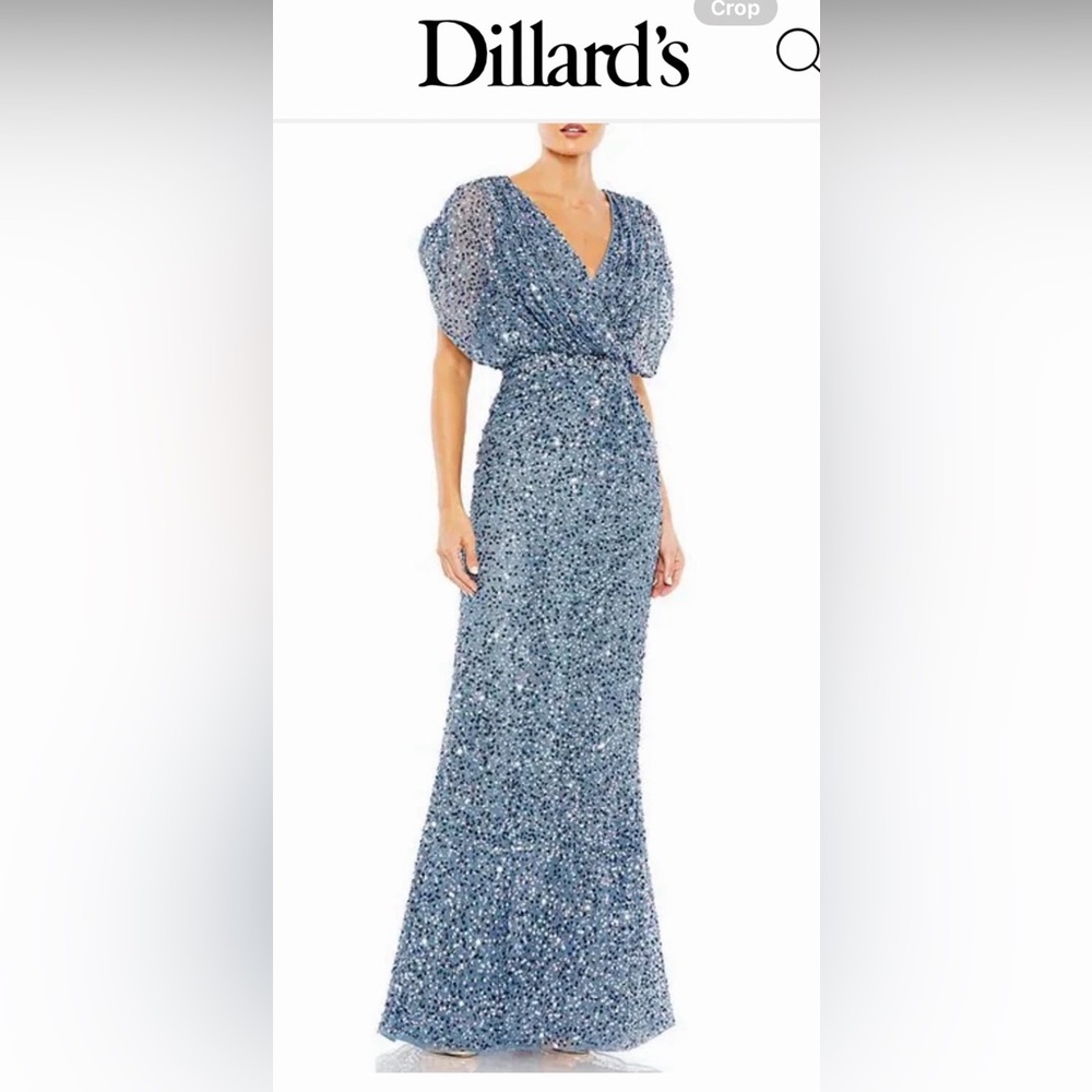 Mac Duggal Blue Sequin Wedding Dress